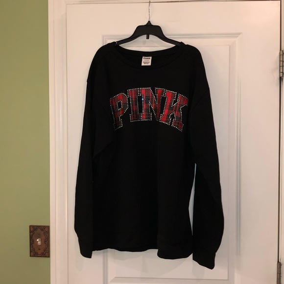 PINK Victoria's Secret Tops - NEW Black LARGE VICTORIA’S SECRET PINK SWEATSHIRT